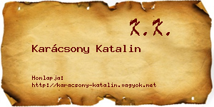 Karácsony Katalin névjegykártya