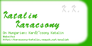 katalin karacsony business card